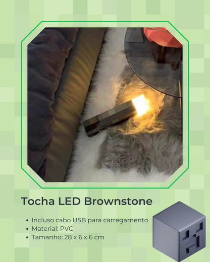 Tocha LED Brownstone - Tocha de pedra marrom