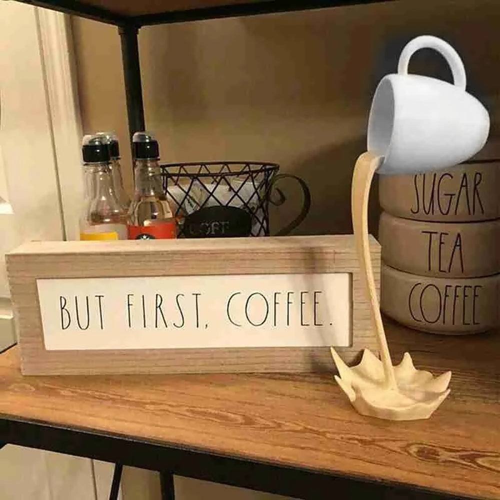 Decoração Moderna de Xícara derramando café - Kitsune | Loja Geek