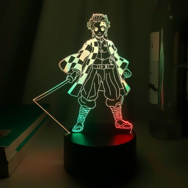 Luminária Led cores Duplas | Kimetsu no yaiba - Kitsune | Loja Geek