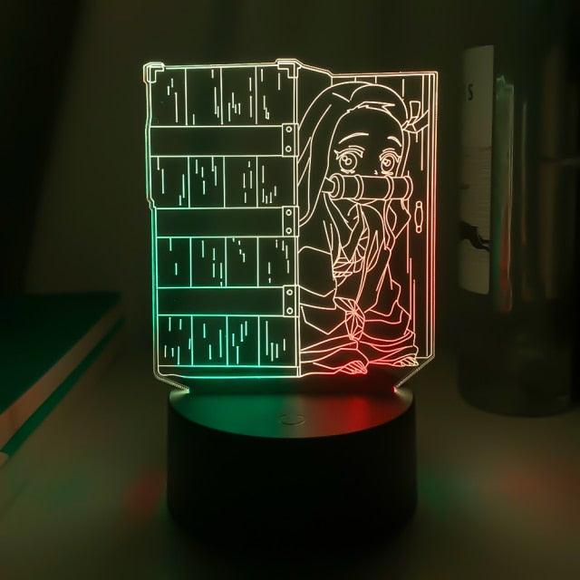 Luminária Led cores Duplas | Kimetsu no yaiba - Kitsune | Loja Geek