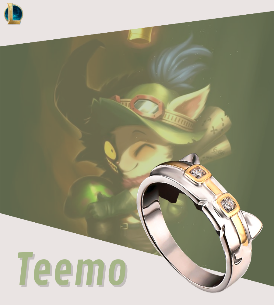 Teemo - yuordles league of legends - capeteemo - loja kitsune anel