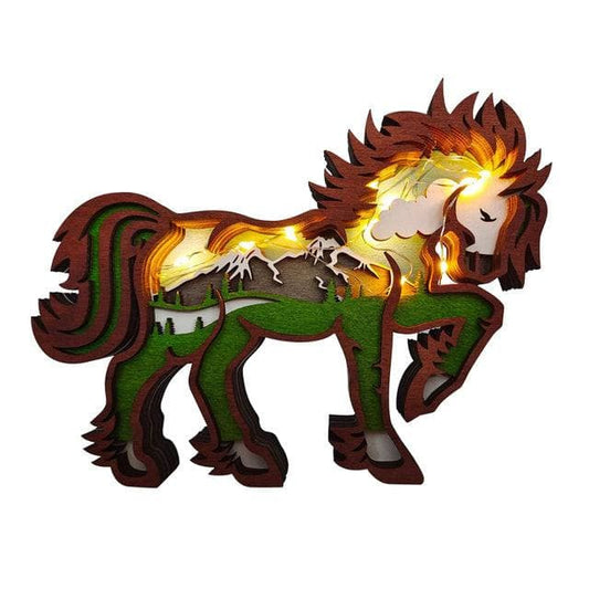 Estátua de madeira | cavalo - Kitsune | Loja Geek