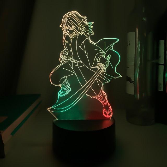 Luminária Led cores Duplas | Kimetsu no yaiba - Kitsune | Loja Geek