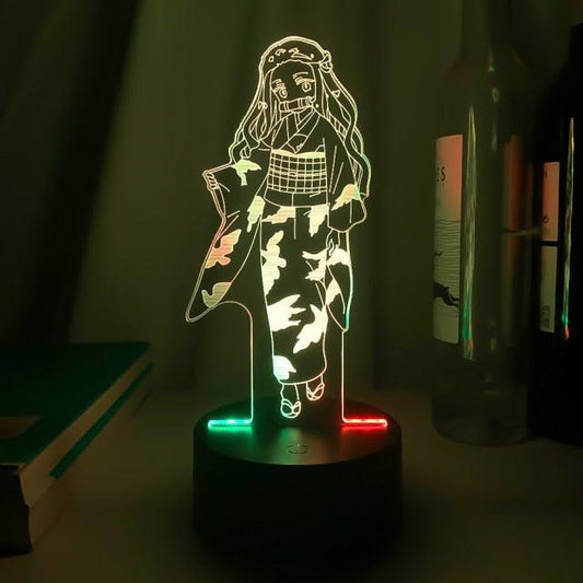 Luminária Led cores Duplas | Kimetsu no yaiba - Kitsune | Loja Geek
