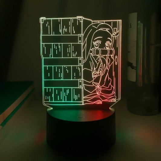 Luminária Led cores Duplas | Kimetsu no yaiba - Kitsune | Loja Geek