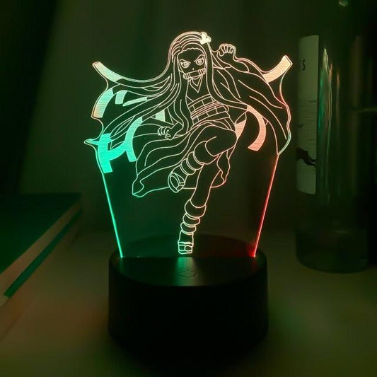 Luminária Led cores Duplas | Kimetsu no yaiba - Kitsune | Loja Geek