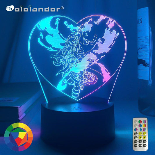 Luminária Led Cores duplas | Nezuko Kamado - Kitsune | Loja Geek