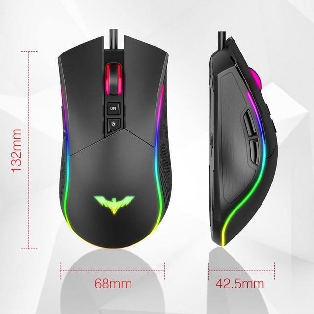 Mouse RGB - Havit - 4800 DPI *7 botões* - Kitsune | Loja Geek