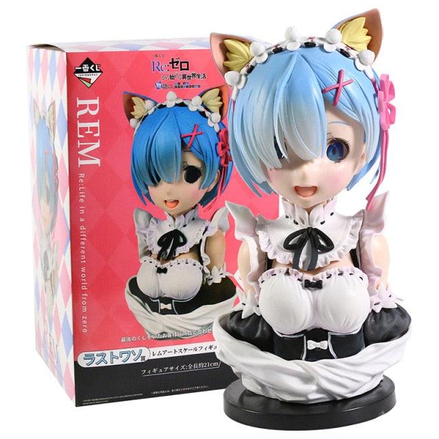 Re zero | Busto Ram e Rem - Kitsune | Loja Geek