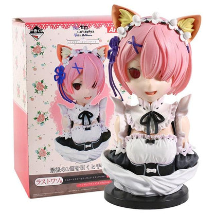 Re zero | Busto Ram e Rem - Kitsune | Loja Geek