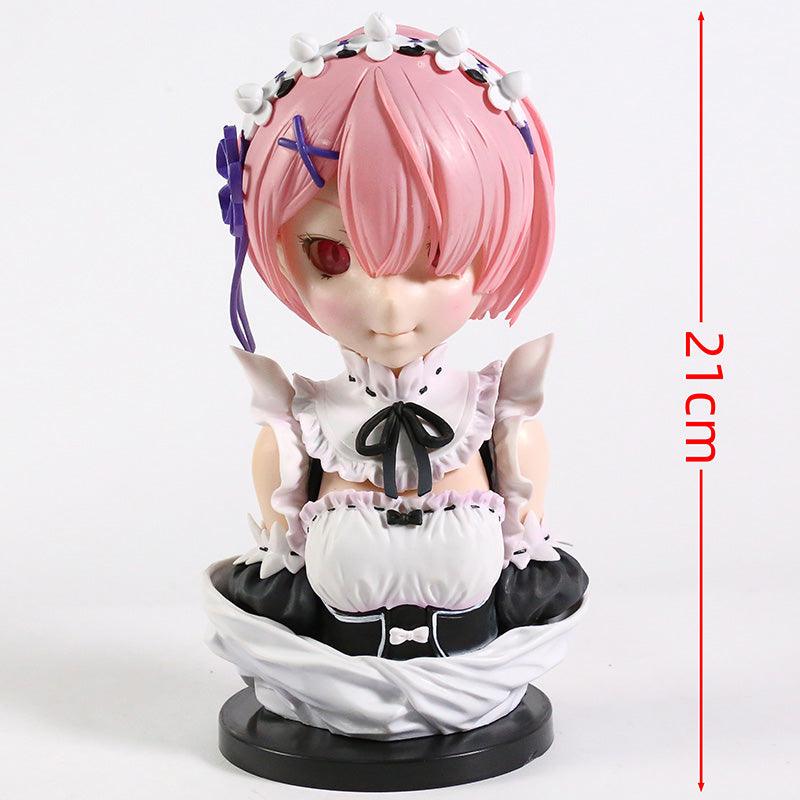 Re zero | Busto Ram e Rem - Kitsune | Loja Geek