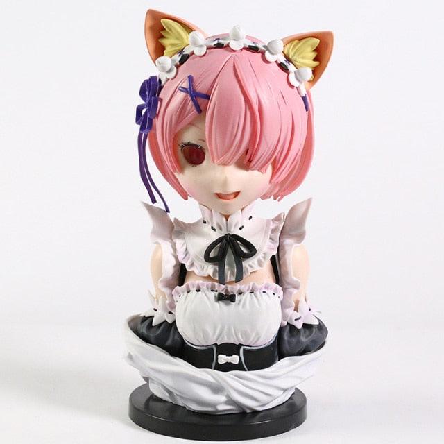 Re zero | Busto Ram e Rem - Kitsune | Loja Geek