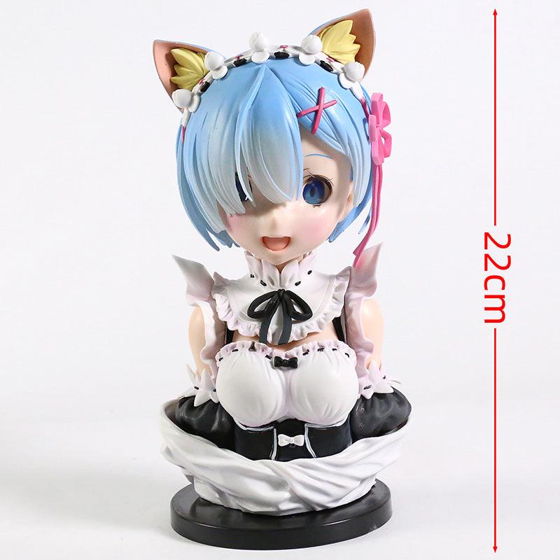 Re zero | Busto Ram e Rem - Kitsune | Loja Geek